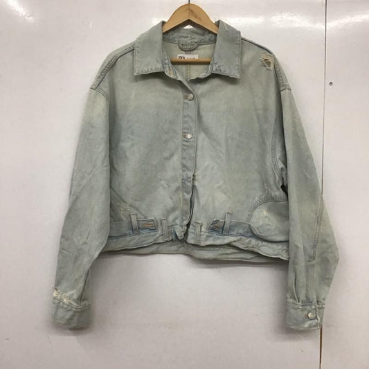 ザラ ZARA ジャケット、上着 ジャケット、ブレザー 5252/270/406 リメイク デニムジャケット L 無地 水色 / ライトブルー /  レディース USED 古着 中古 10133674