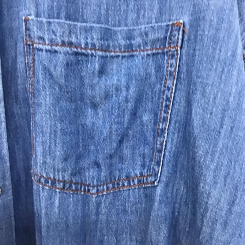 ザラ ZARA シャツ、ブラウス 長袖 デニムシャツ M 無地 水色 / ライトブルー /  レディース USED 古着 中古 10133623
