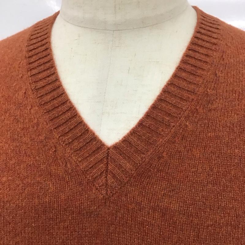 ブルックスブラザーズ BROOKS BROTHERS ニット、セーター 長袖 長袖ニットカットソー ニット セーター Vネックニット M 無地 橙 / オレンジ /  メンズ USED 古着 中古 10112839