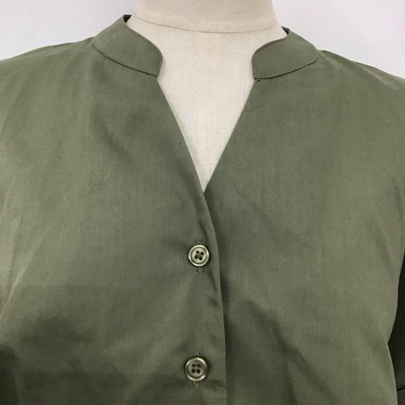 ビームス ハート BEAMS HEART ワンピース ロングスカート 43-26-0037-152 スキッパー ドロスト ワンピース 半袖 無地 カーキ / カーキ /  レディース USED 古着 中古 10115492