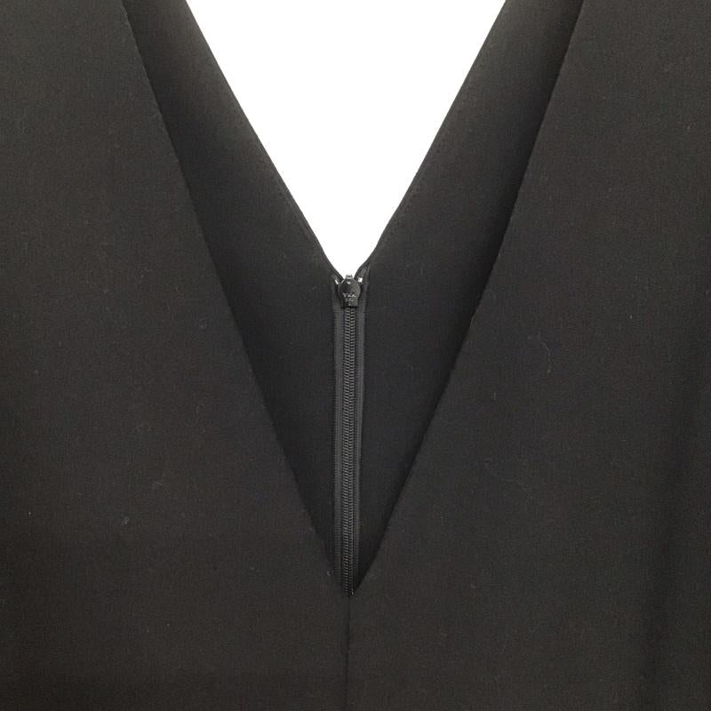 スピック＆スパン Spick & Span ワンピース ロングスカート 20-040-200-3143-4-0 ダブルクロスVネックワンピース 38 無地 黒 / ブラック /  レディース USED 古着 中古 10142237