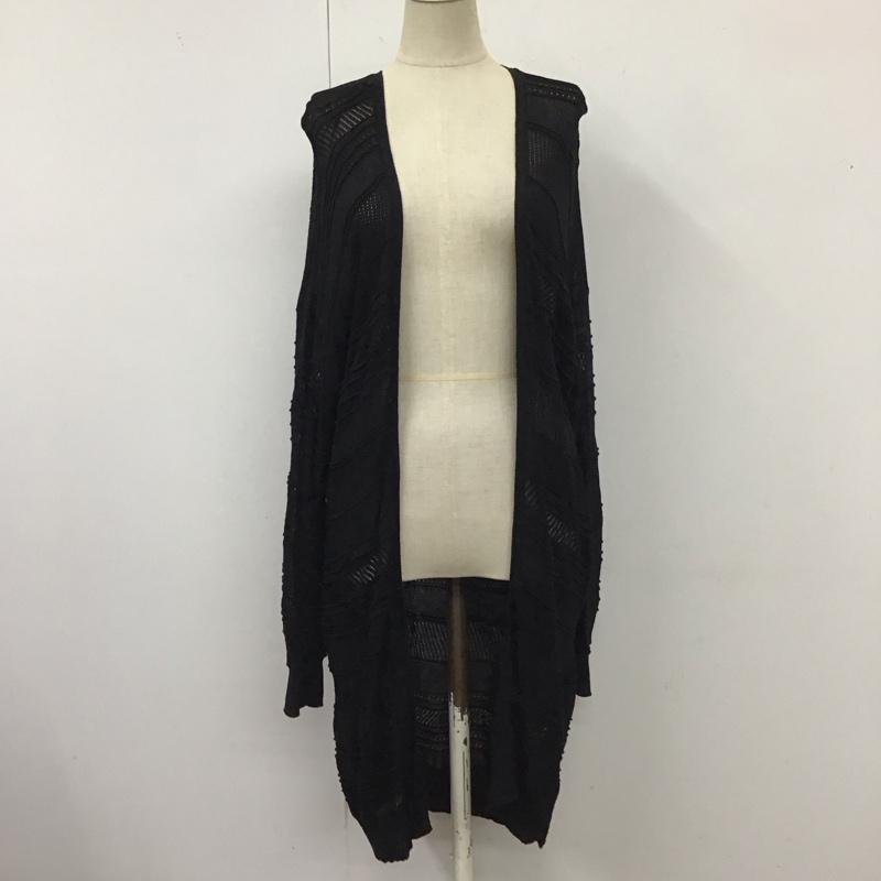 アズールバイマウジー AZUL BY MOUSSY カーディガン 長袖 250ESB70-573E SHADOWBORDERKNITCARDIGAN 長袖カーディガン FREE 総柄 黒 / ブラック /  レディース USED 古着 中古 10120416