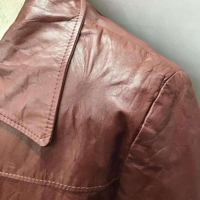 古着 USED ジャケット、上着 ジャケット、ブレザー レザージャケット 70s jeanpierre 古着 ヴィンテージ 40 無地 えんじ / ワインレッド /  メンズ USED 古着 中古 10118418