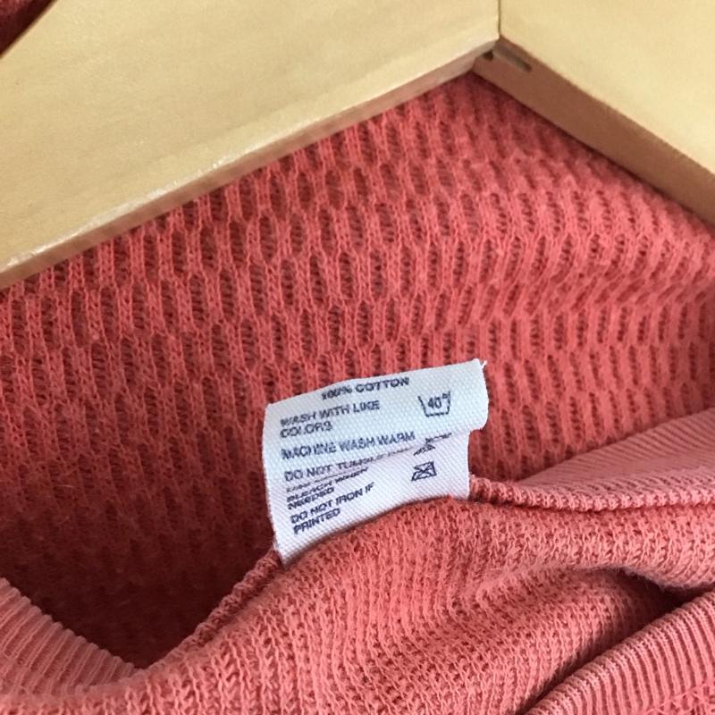 フラットヘッド The Flat Head カットソー 長袖 長袖カットソー プリントカットソー クルーネック ワッフル 42 ロゴ、文字 橙 / オレンジ /  メンズ USED 古着 中古 10137093