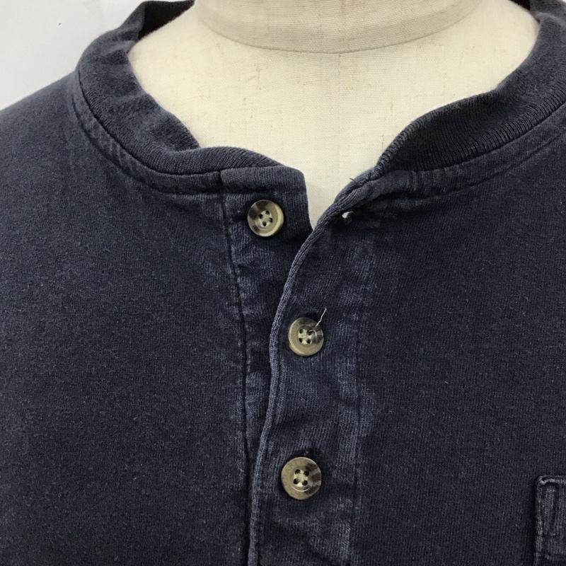 カーハート Carhartt カットソー 長袖 長袖カットソー ヘンリーネックカットソー XL ロゴ、文字 紺 / ネイビー /  メンズ USED 古着 中古 10125613