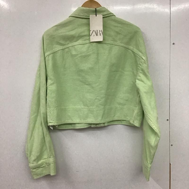 ザラ ZARA ジャケット、上着 ジャケット、ブレザー デニム M 無地 薄緑 / ライトグリーン /  レディース USED 古着 中古 10139868