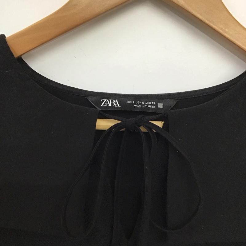 ザラ ZARA カットソー 長袖 S 無地 黒 / ブラック /  レディース USED 古着 中古 10148433