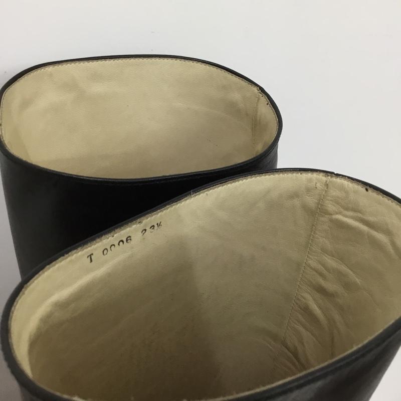 マーガレットハウエル MARGARET HOWELL ブーツ ロングブーツ 0006 レザー 23.5 箱有 23.5cm 無地 黒 / ブラック /  レディース USED 古着 中古 10149263