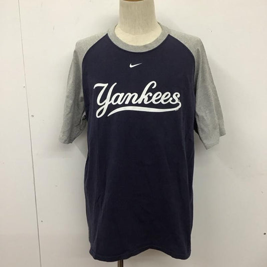 ナイキ NIKE Tシャツ 半袖 半袖カットソー プリントTシャツ クルーネックカットソー スポーツウェア M ロゴ、文字 灰 / グレー / X 紺 / ネイビー /  メンズ USED 古着 中古 10111143