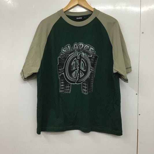 エクストララージ XLARGE Tシャツ 半袖 半袖カットソー プリントTシャツ クルーネックカットソー ラグラン M プリント 緑 / グリーン /  メンズ USED 古着 中古 10139692