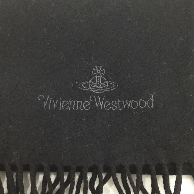 ヴィヴィアンウエストウッド Vivienne Westwood マフラー マフラー オーブ 刺繍 ロゴ、文字 黒 / ブラック /  メンズ USED 古着 中古 10143985