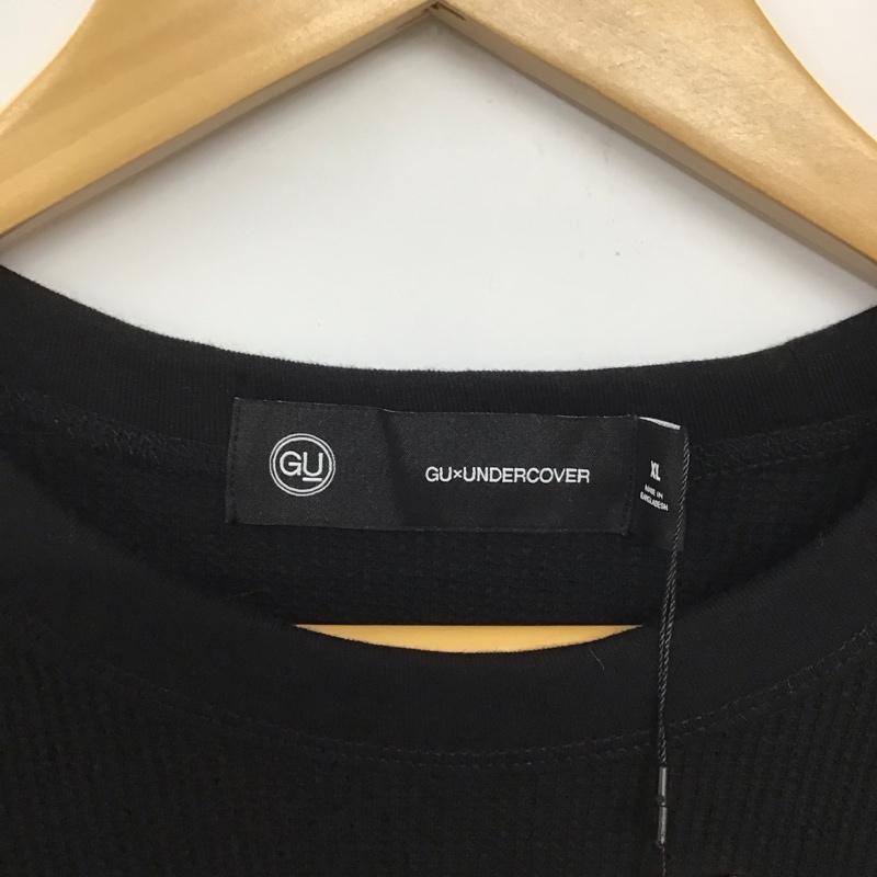 ジーユー GU カットソー 半袖 341-351035 ドライワッフルTシャツ 半袖カットソー XL 無地 黒 / ブラック /  メンズ USED 古着 中古 10132358