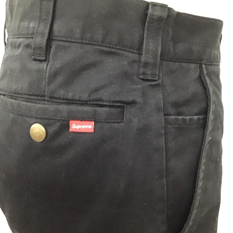 シュプリーム Supreme パンツ ショートパンツ ワークショートパンツ ハーフパンツ 30インチ 無地 黒 / ブラック /  メンズ USED 古着 中古 10119462