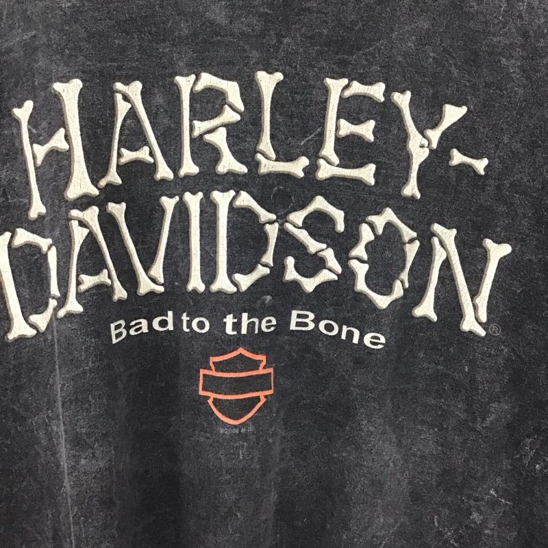 ハーレーダビッドソン Harley-Davidson Tシャツ 半袖 半袖カットソー プリントTシャツ クルーネックカットソー 2008年 usa製 XL プリント 黒 / ブラック /  メンズ USED 古着 中古 10134004