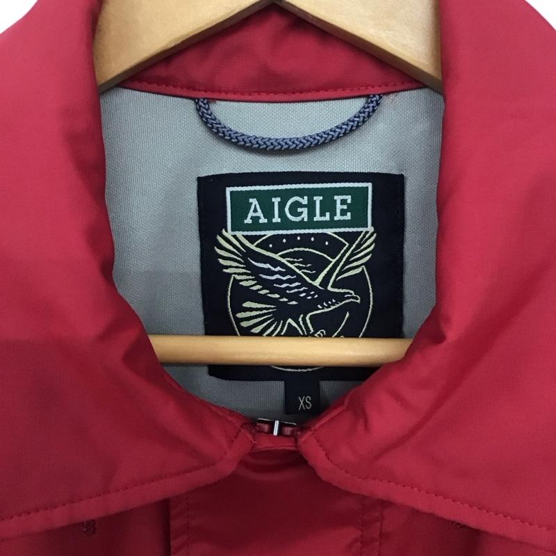 エーグル AIGLE ジャケット、上着 ジャンパー、ブルゾン ジップアップジャケット ナイロンジャケット アウター XS ロゴ、文字 赤 / レッド /  メンズ USED 古着 中古 10136169
