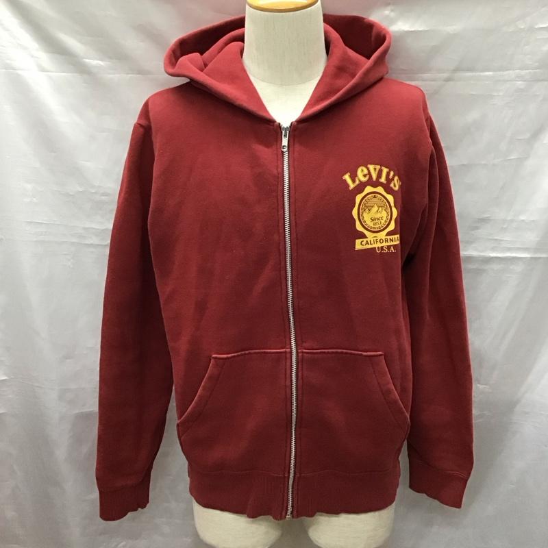リーバイスレッドタブ Levi s RED TAB パーカー 長袖 長袖パーカー フード付きパーカー プリントスウェット トレーナー M ロゴ、文字 えんじ / ワインレッド /  メンズ USED 古着 中古 10122689