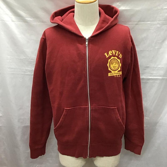 リーバイスレッドタブ Levi s RED TAB パーカー 長袖 長袖パーカー フード付きパーカー プリントスウェット トレーナー M ロゴ、文字 えんじ / ワインレッド /  メンズ USED 古着 中古 10122689