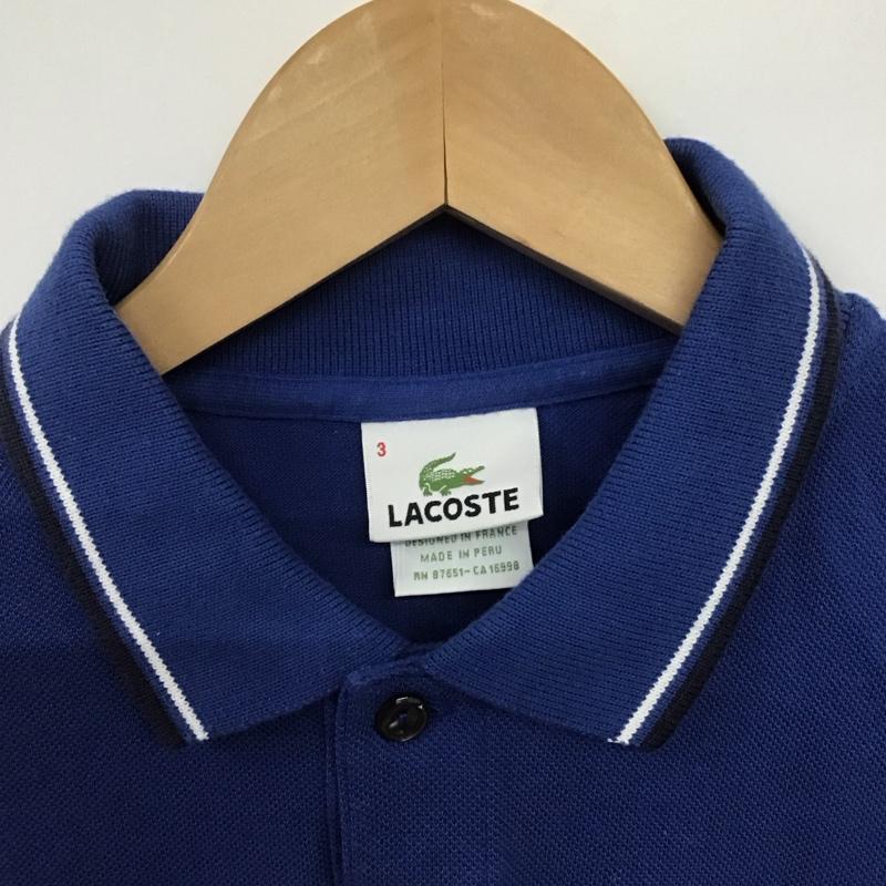 ラコステ LACOSTE ポロシャツ 半袖 半袖ポロシャツ カラーシャツ 半袖カットソー 3 ロゴ、文字 青 / ブルー /  メンズ USED 古着 中古 10146438