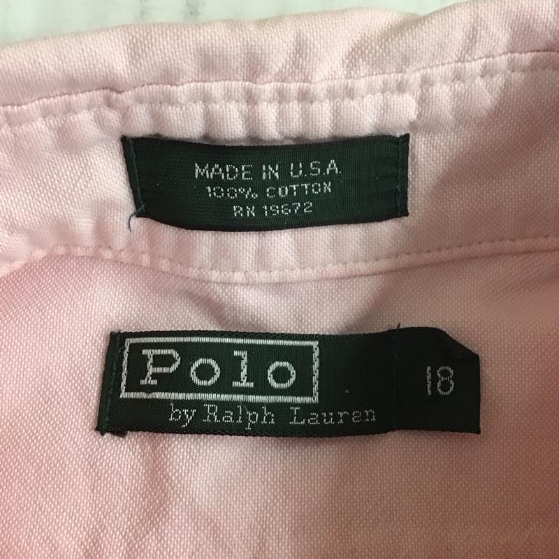 ラルフローレン RALPHLAUREN シャツ、ブラウス 長袖 長袖シャツ カジュアルシャツ カラーシャツ ボタンダウンシャツ ロゴ、文字 桃 / ピンク /  メンズ USED 古着 中古 10107731