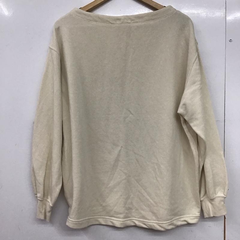 スタディオクリップ studio CLIP トレーナー 長袖 長袖トレーナー スウェット ワイドネック プルオーバー L 無地 アイボリー / アイボリー /  レディース USED 古着 中古 10145121