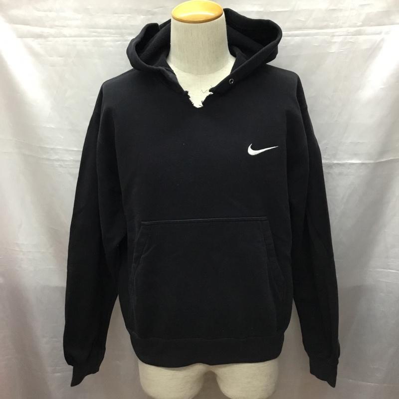 ナイキ NIKE パーカー 長袖 長袖パーカー フード付きパーカー プリントスウェット プルオーバー L ロゴ、文字 黒 / ブラック /  メンズ USED 古着 中古 10115785
