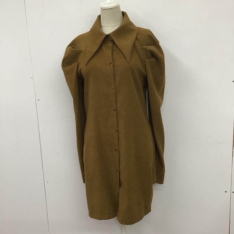 エモダ EMODA ワンピース ミニスカート 042150370401-03 ビッグカラーシャツワンピース FREE 無地 キャメル / キャメル /  レディース USED 古着 中古 10111076