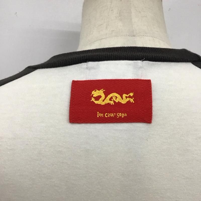 クリームソーダ CREAMSODA Tシャツ 長袖 40周年 S プリント X ロゴ、文字 白 / ホワイト / X 黒 / ブラック /  メンズ USED 古着 中古 10119871