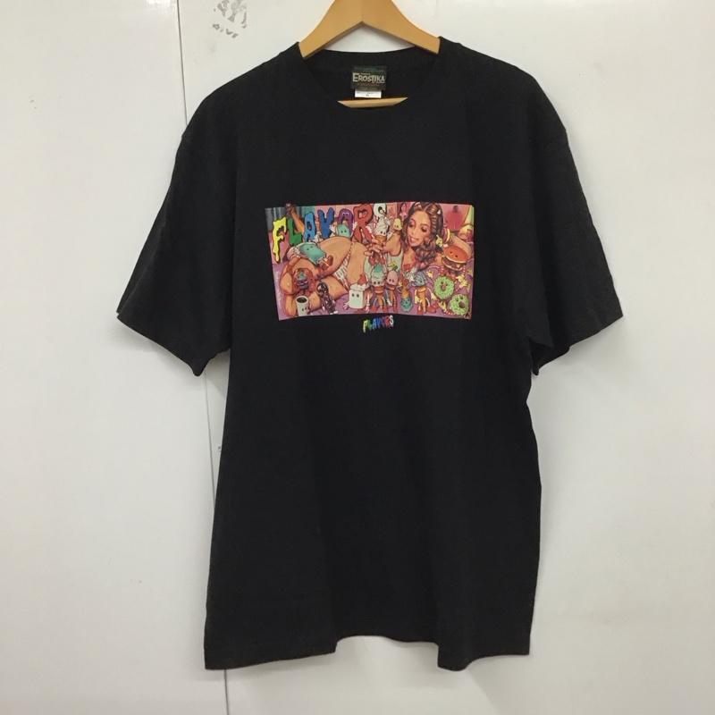 エロスティカ EROSTiKA Tシャツ 半袖 FLAVORS　フレーバーズ　フィギュア　Tシャツ XL プリント X ロゴ、文字 黒 / ブラック /  メンズ USED 古着 中古 10129931