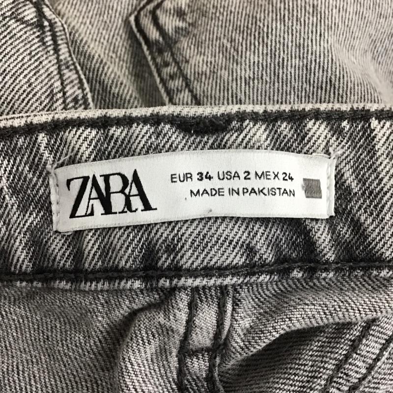 ザラ ZARA パンツ デニム、ジーンズ デニムパンツ ストレートパンツ スリムパンツ カジュアルパンツ 34 無地 黒 / ブラック /  レディース USED 古着 中古 10109245