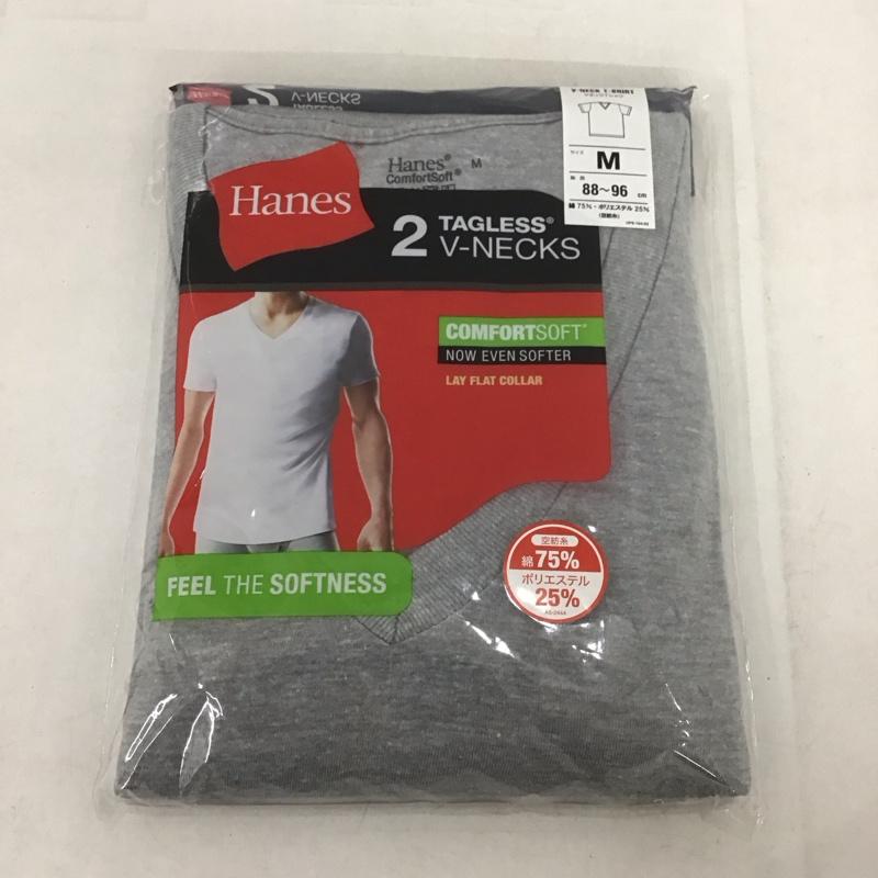 ヘインズ HANES Tシャツ 半袖 v neck t shirt hanes HM1EG754 2枚組 M 無地 灰 / グレー /  メンズ USED 古着 中古 10138367
