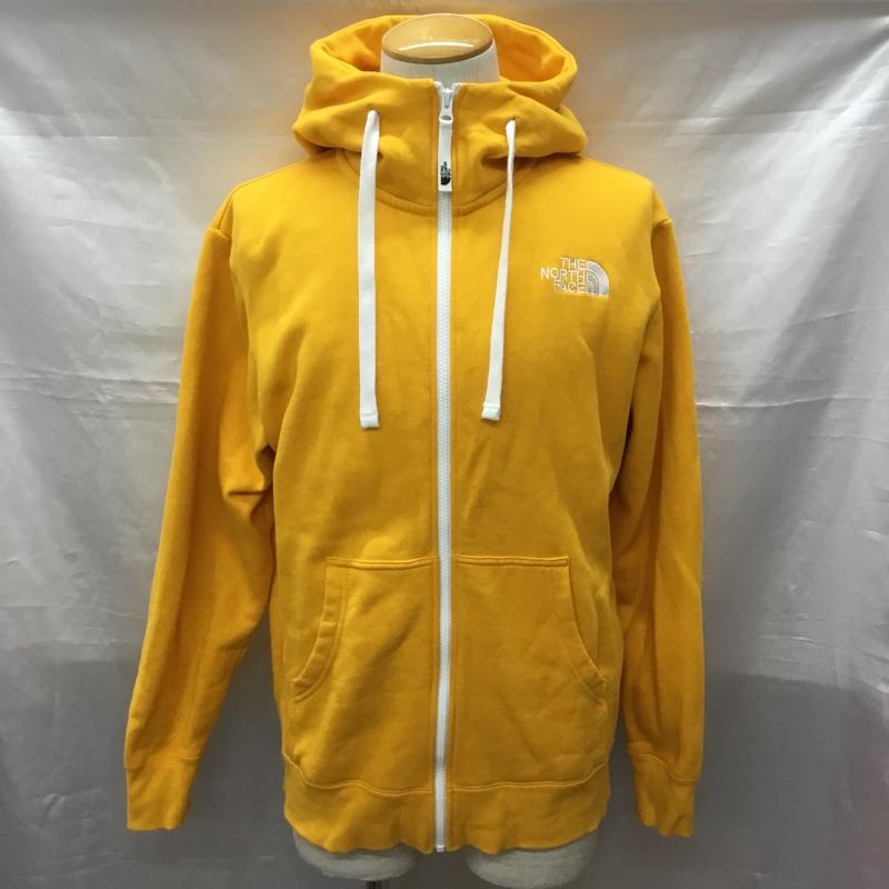 ザノースフェイス THE NORTH FACE パーカー 長袖 ジップアップパーカー 長袖パーカー フード付きパーカー M ロゴ、文字 黄 / イエロー /  メンズ USED 古着 中古 10118668