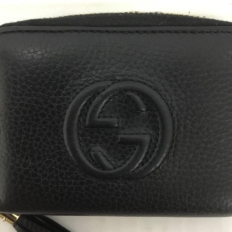 グッチ GUCCI 財布 コンパクト財布 598209 コインケース ラウンドファスナー ロゴ、文字 黒 / ブラック /  レディース USED 古着 中古 10124160