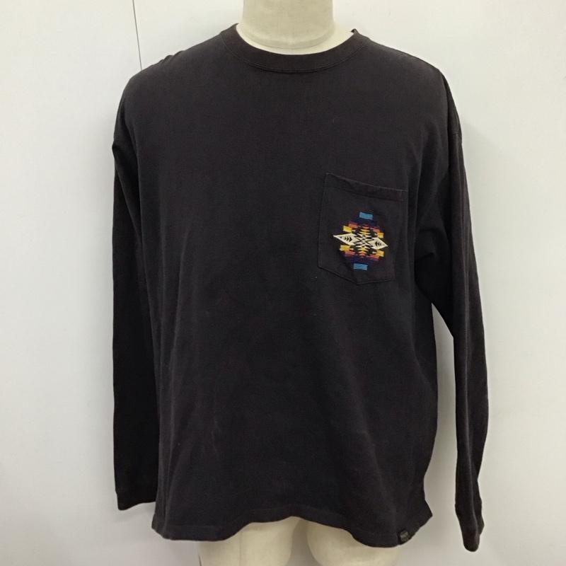 ペンドルトン PENDLETON Tシャツ 長袖 0475-1001 クルーネック ロンT 胸ポケット L 刺繍 紺 / ネイビー /  メンズ USED 古着 中古 10125797