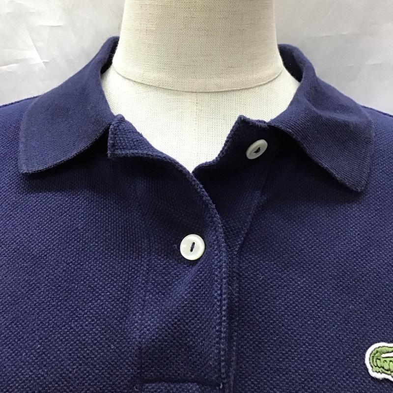 ラコステ LACOSTE ポロシャツ 半袖 38 無地 紺 / ネイビー /  レディース USED 古着 中古 10123410