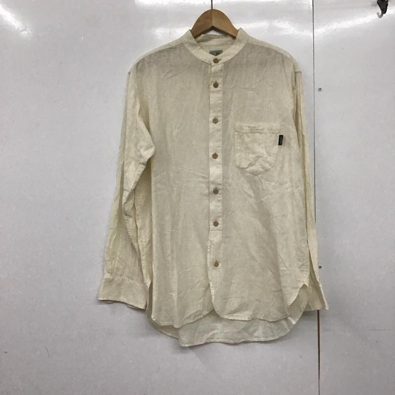 ゴーヘンプ GOHEMP シャツ、ブラウス 長袖 長袖シャツ ノーカラーシャツ カジュアルシャツ 2 ロゴ、文字 アイボリー / アイボリー /  メンズ USED 古着 中古 10143485