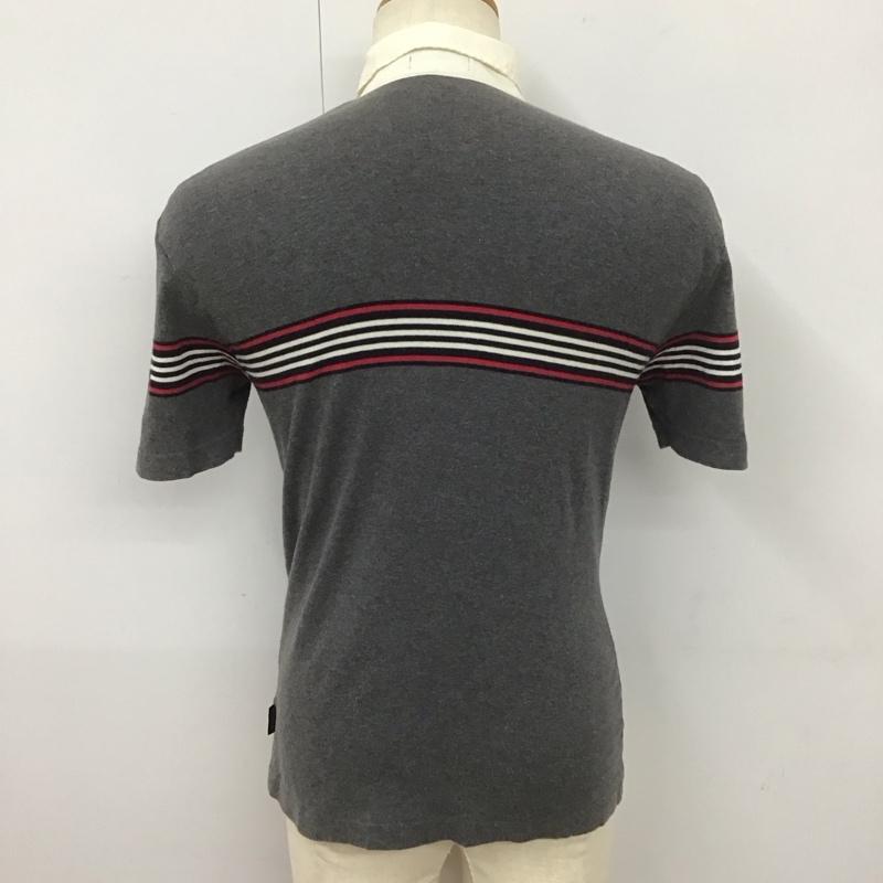 バーバリーブラックレーベル BURBERRY BLACK LABEL ポロシャツ 半袖 半袖ポロシャツ カラーシャツ 半袖カットソー 2 ロゴ、文字 灰 / グレー /  メンズ USED 古着 中古 10113109