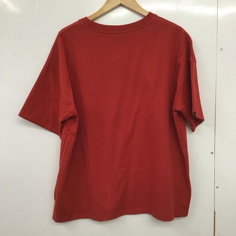 ニコアンド niko and... Tシャツ 半袖 L ロゴ、文字 X プリント 赤 / レッド /  レディース USED 古着 中古 10148422