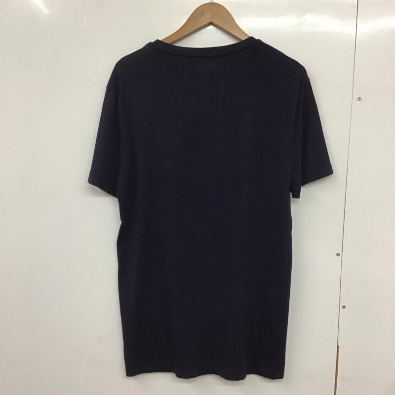 ポロラルフローレン POLO RALPH LAUREN Tシャツ 半袖 半袖カットソー 無地Tシャツ Vネックカットソー M ロゴ、文字 紺 / ネイビー /  メンズ USED 古着 中古 10132317