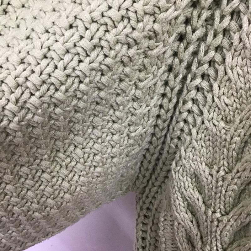 マウジー MOUSSY ニット、セーター 長袖 010ESW70-0550 RAGLAN SLEEVE CABLE ニット FREE 無地 薄緑 / ライトグリーン /  レディース USED 古着 中古 10108474