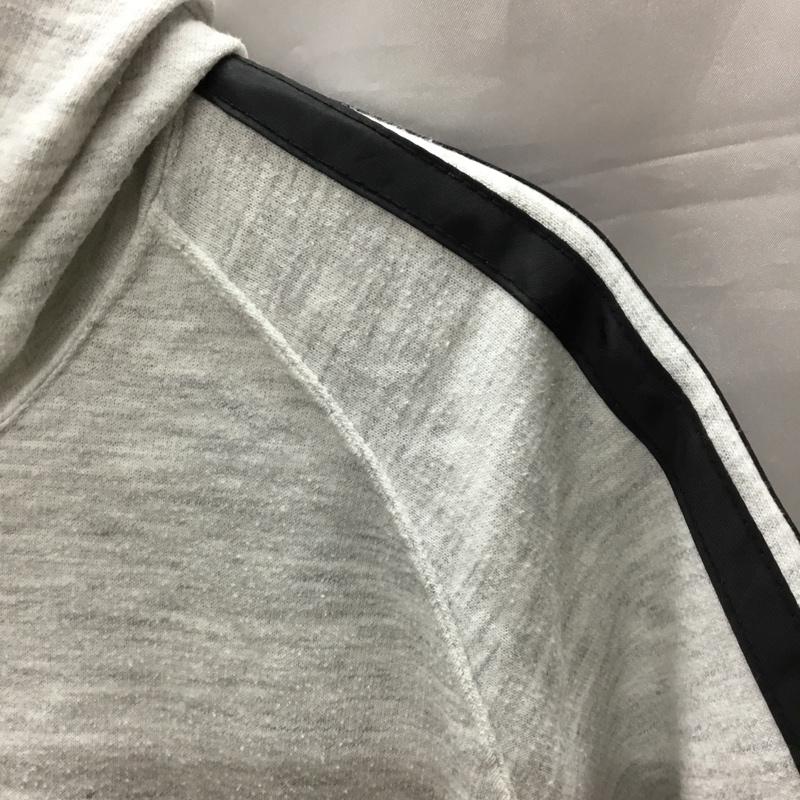 アディダス adidas パーカー 半袖 ADS-3620 スウェット プルオーバー L ロゴ、文字 灰 / グレー / X 黒 / ブラック /  メンズ USED 古着 中古 10117794