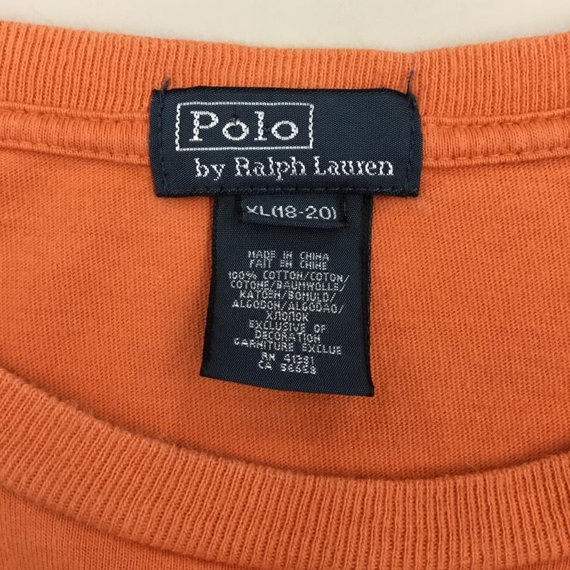 ポロバイラルフローレン Polo by RALPH LAUREN Tシャツ 半袖 クルーネック XL ワンポイント 橙 / オレンジ /  メンズ USED 古着 中古 10115538