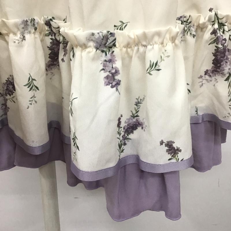 アクシーズファム axes femme スカート ひざ丈スカート CI285X33 ラベンダー柄 フリル リボン M 花柄 オフホワイト / オフホワイト / X 紫 / パープル /  レディース USED 古着 中古 10108595