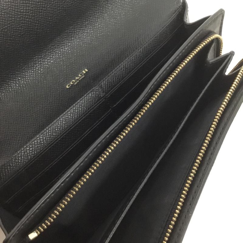 コーチ COACH 財布 長財布 シグネチャー ロゴ、文字 黒 / ブラック / X 茶 / ブラウン /  レディース USED 古着 中古 10143649