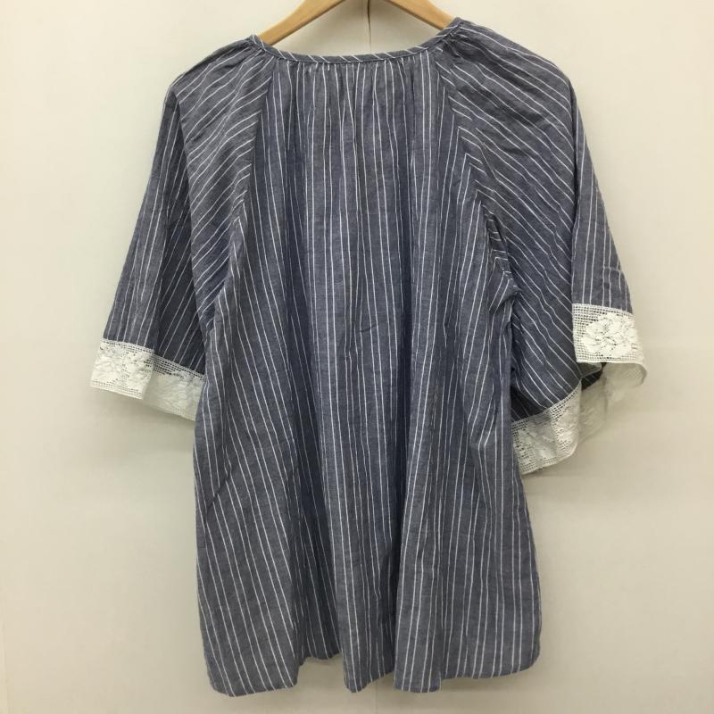 サマンサモスモス Samansa Mos2 シャツ、ブラウス 半袖 LNR-1709345 FREE ストライプ 青 / ブルー /  レディース USED 古着 中古 10144390