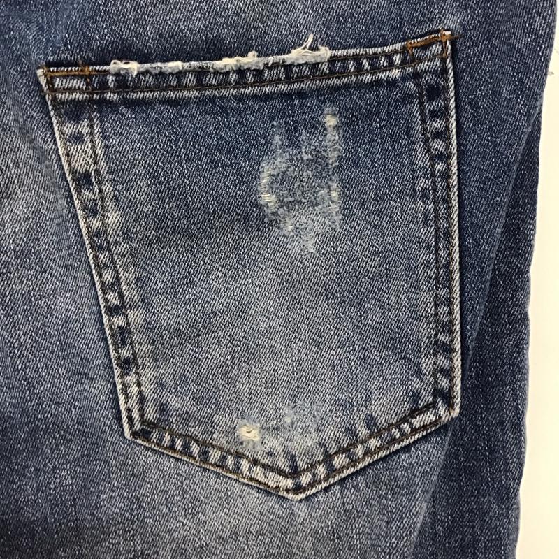 ザラメン ZARA MAN パンツ デニム、ジーンズ デニムパンツ スリムパンツ カジュアルパンツ ストレッチパンツ 38インチ ダメージ加工 インディゴ / インディゴ /  メンズ USED 古着 中古 10133656