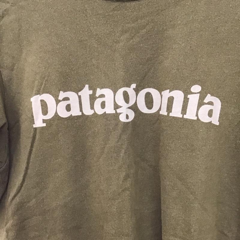 パタゴニア patagonia Tシャツ 半袖 半袖カットソー プリントTシャツ クルーネックカットソー S ロゴ、文字 カーキ / カーキ /  メンズ USED 古着 中古 10130466