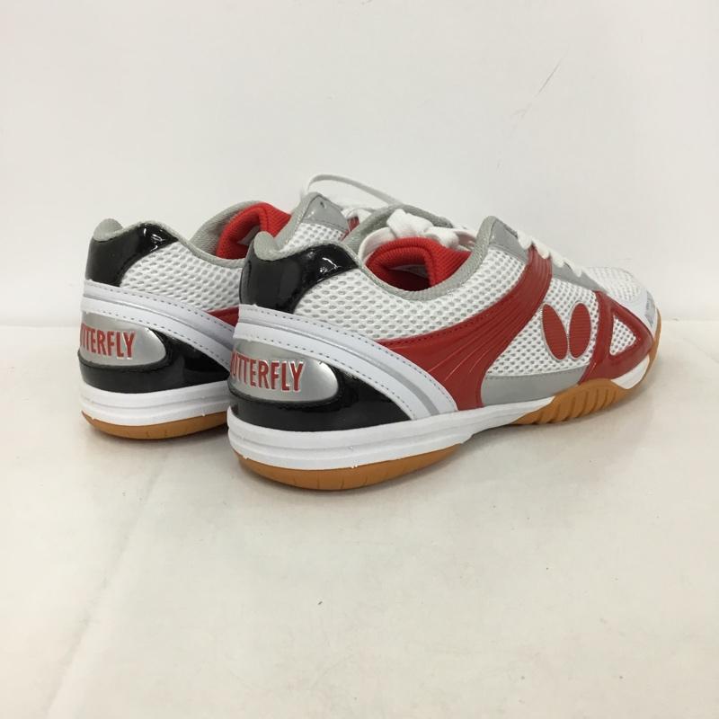 バタフライ BUTTERFLY スニーカー スニーカー NXB1301 93600 レゾライン トライネックス 卓球シューズ 25cm 箱有 25.0cm ロゴ、文字 白 / ホワイト / X 黒 / ブラック / X 赤 / レッド / X 銀 / シルバー /  レディース USED 古着 中古 10147931
