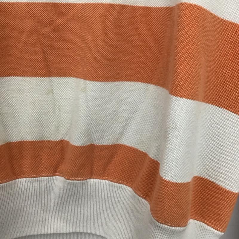 ポロバイラルフローレン Polo by RALPH LAUREN トレーナー 長袖 長袖トレーナー スウェット クルーネック プルオーバー S ボーダー柄 白 / ホワイト / X 橙 / オレンジ /  メンズ USED 古着 中古 10142383