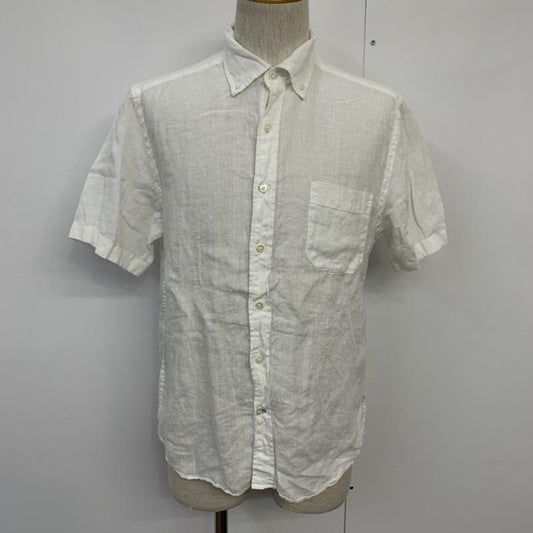 グリーンレーベルリラクシング green label relaxing シャツ、ブラウス 半袖 L 無地 白 / ホワイト /  メンズ USED 古着 中古 10039241