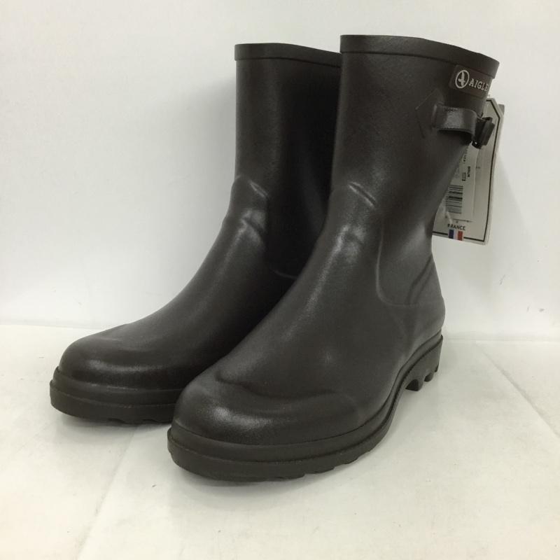 エーグル AIGLE 長靴、レインシューズ 長靴、レインシューズ ZZH8515 ICARE RUBBER BOOTS ラバーブーツタグ付き 44 ロゴ、文字 茶 / ブラウン /  メンズ USED 古着 中古 10135758